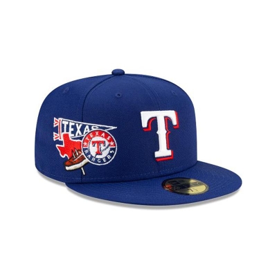 Texas Rangers Gorra | New Era MLB City Patch 59fifty Fitted Cap Mexico - Azules
